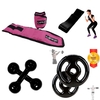 Kit Caneleira 5 Kg Rosa + Halter 3 Kg + mini band forte + par de anilha 5 kg