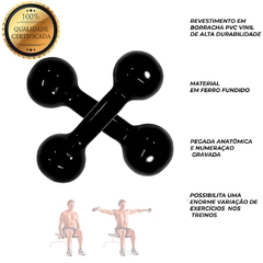 Halter emborrachado para fortalecimento muscular Par - 1 Kg a 5 Kg Par Peso:1Kg