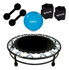 Kit aeróbico Mini jump + Bola 55 cm + Caneleira 2 kg + Halter 2 kg