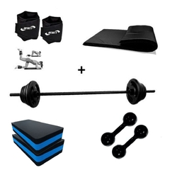 Kit Aeróbico Fitness Ginástica + Kit Body Pump 20kg