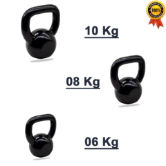 Kit Kettlebell Emborrachado Treino Funcional 6, 8, 10 Kg