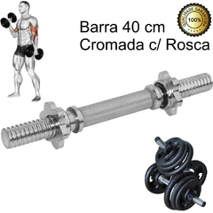 Barra Maciça Halter 40cm Cromada Com Rosca Unidade Cor:Prateado