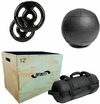 Caixa de Madeira 30x35x45 - 12"+ Power Bag de 20 kg + Wall Bal 6 kg + 10 kg de Anilhas