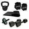 Kit Caneleira 5kg+halter 04kg+colchonete+roda+kettlebell