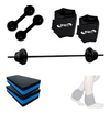 Kit Completo Pump C/barra E 30kg + Colchonete + Caneleira - 2X10KG + 2X5KG