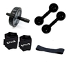 Kit Ginástica Fitnes Halter + Caneleira + Roda + Band