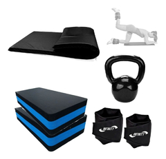 Kit 2 Steps + Kettlebell 6 Kg + Caneleira 3kg + Colchonete