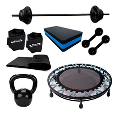 Kit Aeróbico Fitness Jump + Kit Pump 10kg - 2x3kg +2x2kg