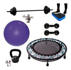 Kit Aeróbico Fitness Ginástica Jump + Kit Body Pump 10kg