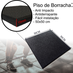 Piso Academia Emborrachado Preto Anti Impacto 100x100 Cm / 50X50 Cm Crossfit Proteção Academia Studio Pilates - loja online