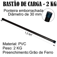 Bastão Ginástica/ Fisioterapia Pvc 1,30mts Com Carga 2kg - comprar online