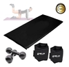 Kit Ginastica Colchonete + Tornozeleira 3kg + Halter 5kg