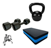 Kit Emagrecedor Fitness Step + Kettlebell + Halter Sextavado