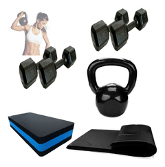 Kit Halter 03kg + Halter 04kg + Step + Kettlebell 04 Kg