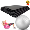 Kit 2 Tatame em Eva 100x100x2cm - Preto + Bola Pilates 65cm