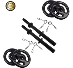 Kit Par De Halter Barra 40cm C/ 24 kg Anilhas Musculação - comprar online