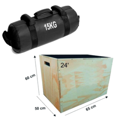 Kit Treino - Power Bag 15kg + Caixa Plyo 60x65x50cm - comprar online