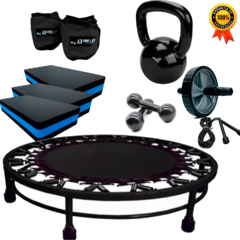 Mini Jump+Caneleira 4+Step+ Halter 4+Kettlebell 8+Roda+Corda