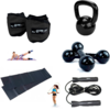 Kit - Corda + Faixa + Caneleira 3 + Halter 3 + Kettlebell 4