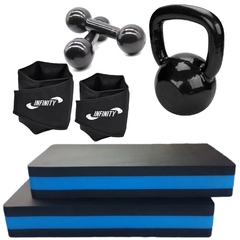 Kit Funcional Caneleira 5 Kg+steps+halter3kg + Kettlebel 6kg