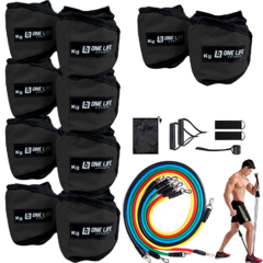 Kit Extensor 5 vias + Caneleira Peso 1kg-2kg-3kg-4kg-5kg