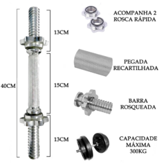 Kit Pump Barra Oca1,2m + 20kg Anilhas + Par Barra 40cm Rosca na internet