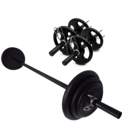 Kit Body Pump - Barra + 10 Kg De Anilhas Emborrachadas