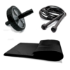 Roda Rolinho Abdominal+ Colchonete + Corda Fitness Emagrecer - comprar online