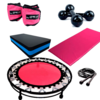 Kit Rosa Fit Mini Jump+colchonete+peso1kg+caneleira1kg+step