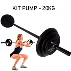 Kit Completo Body Pump C/barra E 20kg De Anilha Emborrachada Peso:2x10kg