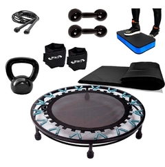 Kit Aeróbico Jump + Halter + Step + Colchonete + Caneleira