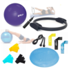 Kit Yoga Pilates C/ 13 Itens Bola Thera Band Mini Band Corda