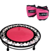 Cama Elástica Mini Jump Pink 32 Molas + Caneleira 3 Kg Pink