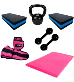 Caneleira Peso+ Halter + Kettlebell + Step + Colchonete