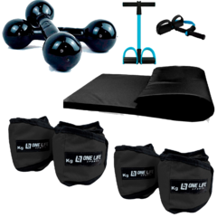 Kit - Extensor + Caneleira 3 e 5Kg + Colchonete + Halter 2kg