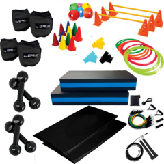 Kit Aeróbico Funcional Com Step + Equipamentos Fitness