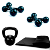 Kit Aeróbico Colchonete + Halter 1 e 2kg + Kettlebell 4kg