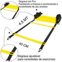 KIT AGILIDADE C/ STEP + COLCHONETE + HALTERES + 6 ITENS - cheers Fitness