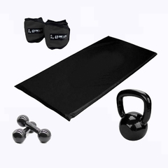 KIT COLCHONETE + CANELEIRA 6KG + HALTER 4KG + KETTLEBELL 8KG