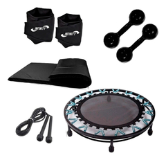 Kit Ginástica Jump + Halter + Corda+ Colchonete + Caneleira