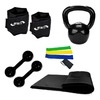 Kit Ginastica Colchonete + Kett + Caneleira + Band + Halter