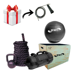 Corda Naval + Wall Ball + Power Bag + Caixa + Kettlebell