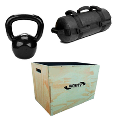 Kit Funcional - Caixa + Power Bag + Kettlebell