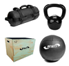 Kit Caixa + Wall Ball + Kettlebell + Power Bag