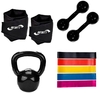 Kit Funcional - Halter 02 kg + Caneleira 02 kg + Kettlebell 04 kg + kit band 5 intensidades