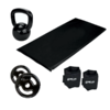 KIT TREINO COLCHONETE + CANELEIRA + KETTLEBELL + ANILHAS