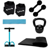 Kit Ginastica Fitness Band+halter+kettlebell+caneleira+exten