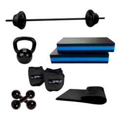 Kit Fitness Aeróbico Ginástica Jump + Kit Pump 20kg