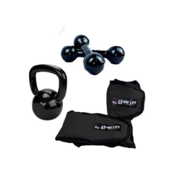 KIT TREINO CANELEIRA 6KG + KETTLEBELL 6KG + HALTER 4KG