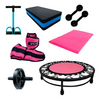 Kit Aeróbico Jump+peso+extensor+colchonete+step+roda